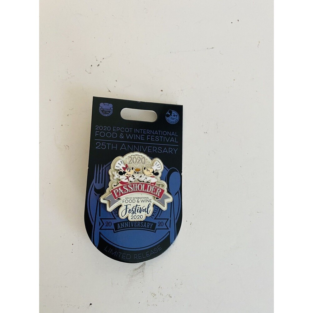 Disney Parks Pin Food & Wine Festival Epcot 2020 Mickey Minnie Mouse Passholder